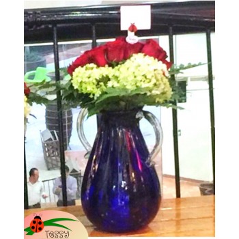 Jarrón de vidrio soplado