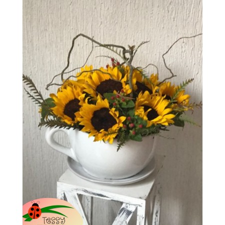 Taza con girasoles