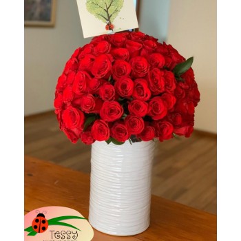 125 rosas en base cilindro